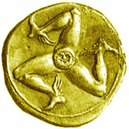 The Trinacria on a Greek coin.